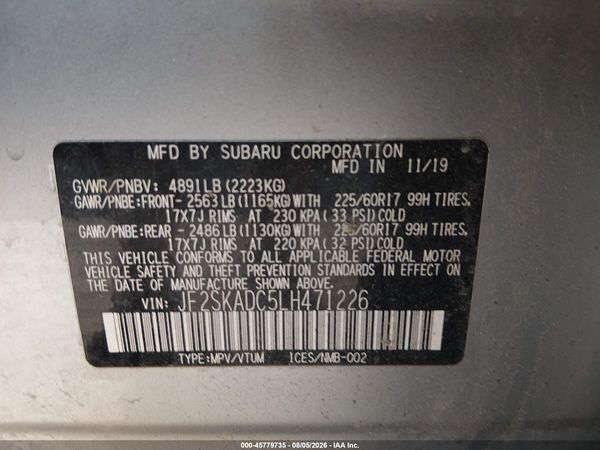 2020 SUBARU FORESTER Base Plus+ES — I9