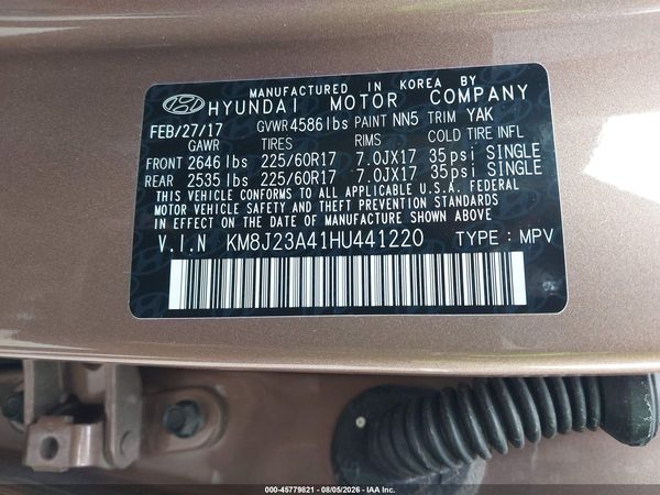 2017 HYUNDAI TUCSON SE