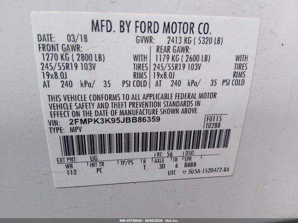 2018 FORD EDGE TITANIUM