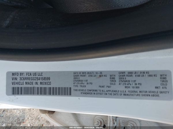 2025 RAM 1500 TRADESMAN  4X2 5'7 BOX