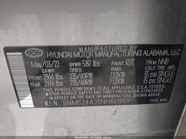 2022 HYUNDAI SANTA FE SEL