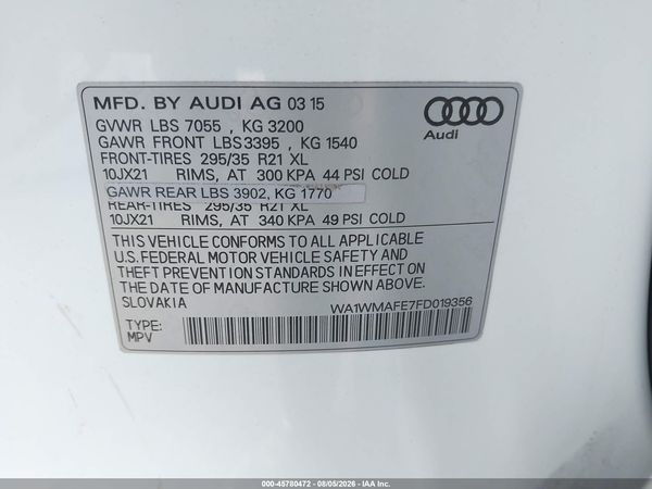 2015 AUDI Q7 3.0 TDI PREMIUM