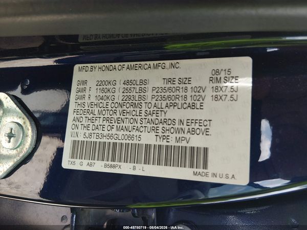 2016 ACURA RDX