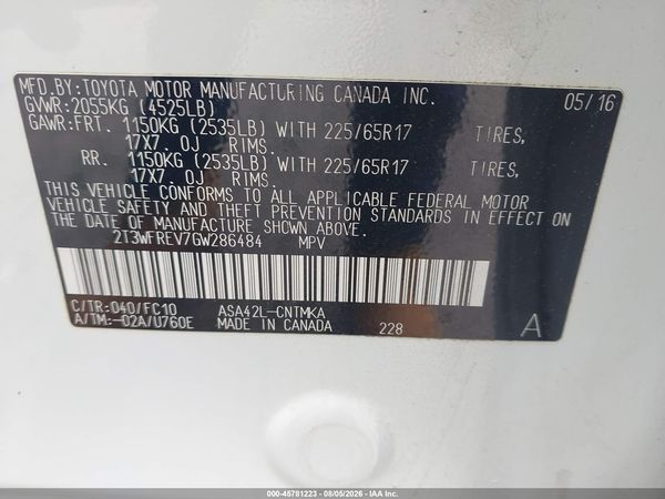 2016 TOYOTA RAV4 XLE