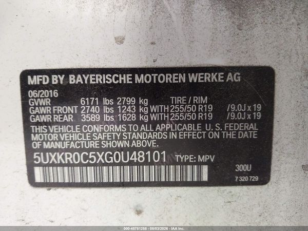 2016 BMW X5 XDRIVE35I