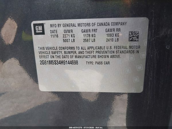 2017 CADILLAC XTS LUXURY