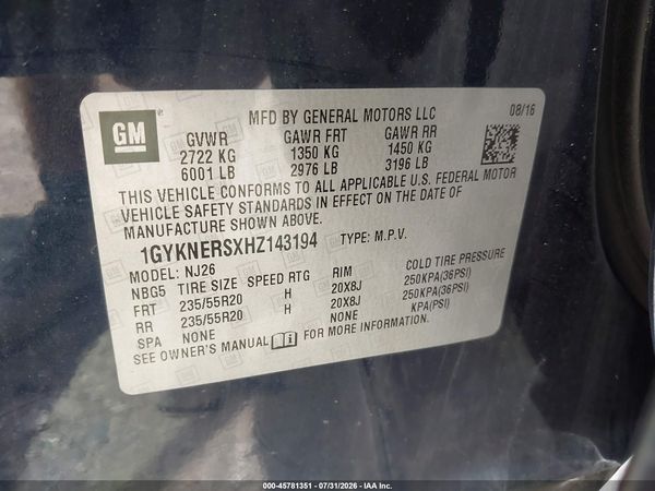2017 CADILLAC XT5 PREMIUM LUXURY