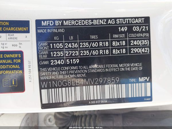2021 MERCEDES-BENZ GLC 300 4MATIC SUV