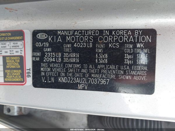 2020 KIA SOUL LX
