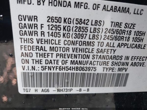 2017 HONDA PILOT EX-L