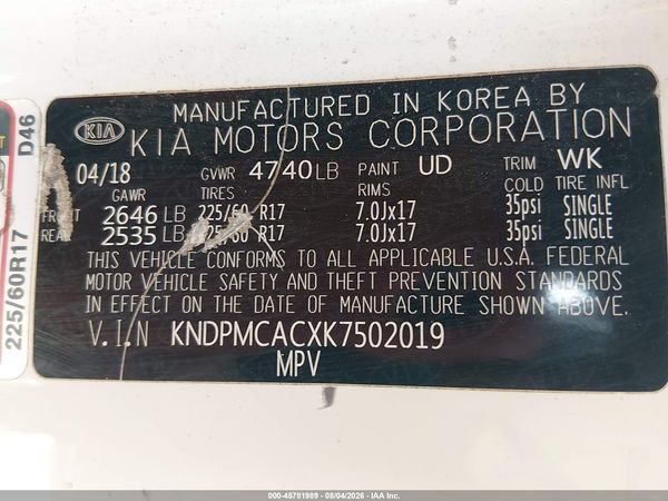 2019 KIA SPORTAGE LX