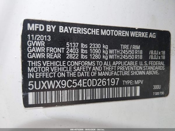 2014 BMW X3 XDRIVE28I — I9