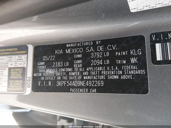 2022 KIA FORTE GT-LINE