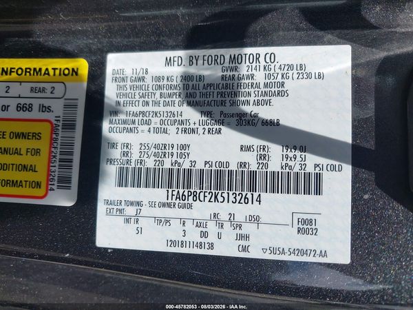 2019 FORD MUSTANG GT PREMIUM