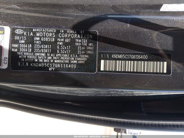 2016 KIA SEDONA LX