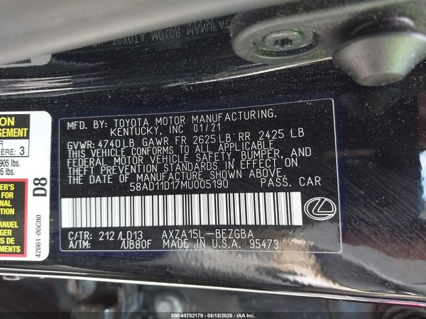 2021 LEXUS ES 250 350 Premium