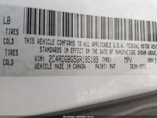 2016 DODGE GRAND CARAVAN AMERICAN VALUE PKG — I9