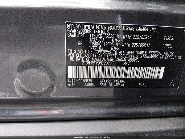 2022 TOYOTA RAV4 LE