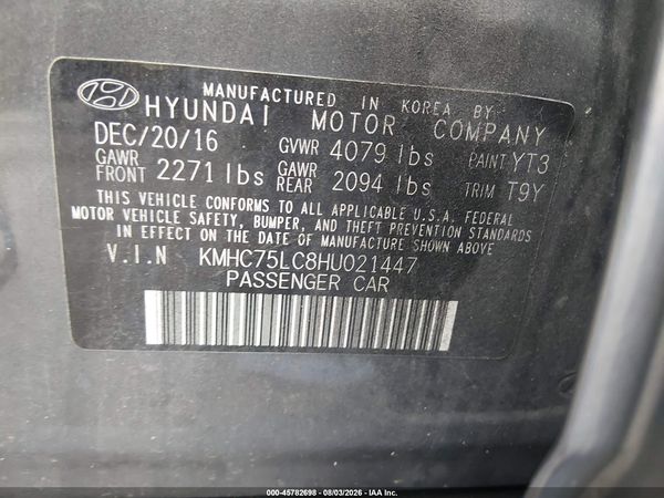 2017 HYUNDAI IONIQ HYBRID SEL