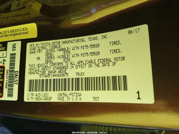 2017 TOYOTA TUNDRA 1794 5.7L V8