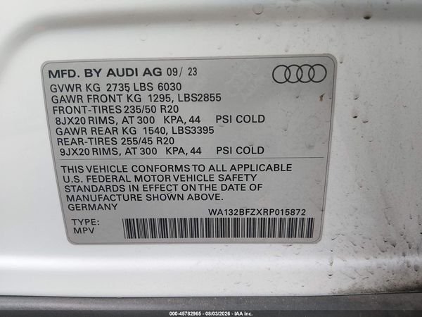 2024 AUDI Q4 SPORTBACK E-TRON PREMIUM PLUS 50 QUATTRO — I9