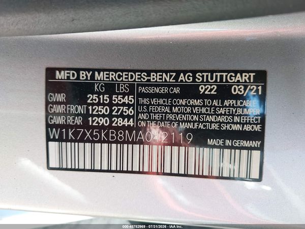 2021 MERCEDES-BENZ AMG GT 43 4-DOOR COUPE AMG GT43
