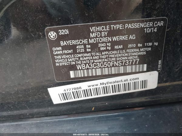 2015 BMW 320I XDRIVE