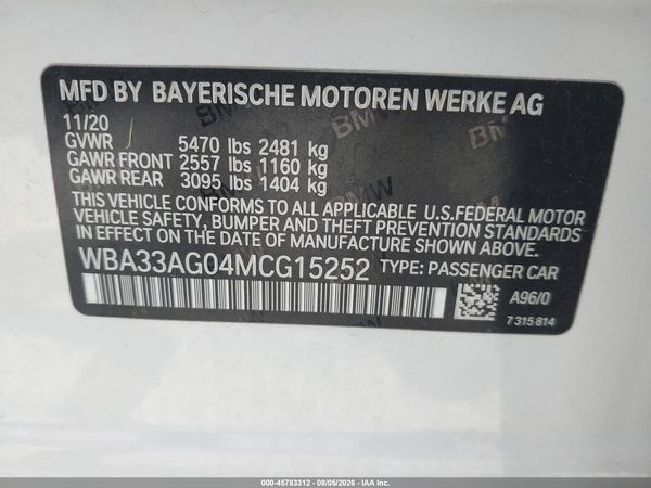 2021 BMW 530E XDRIVE