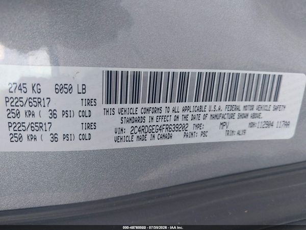 2015 DODGE GRAND CARAVAN R/T