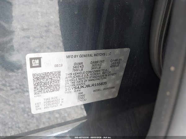 2020 CADILLAC ESCALADE ESV 4WD PREMIUM LUXURY