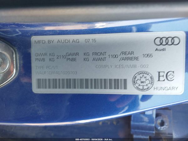 2016 AUDI S3 PRESTIGE