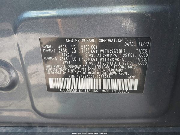 2018 SUBARU OUTBACK 2.5I PREMIUM