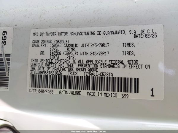 2025 TOYOTA TACOMA SR