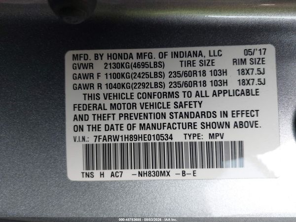 2017 HONDA CR-V EX-L/EX-L NAVI