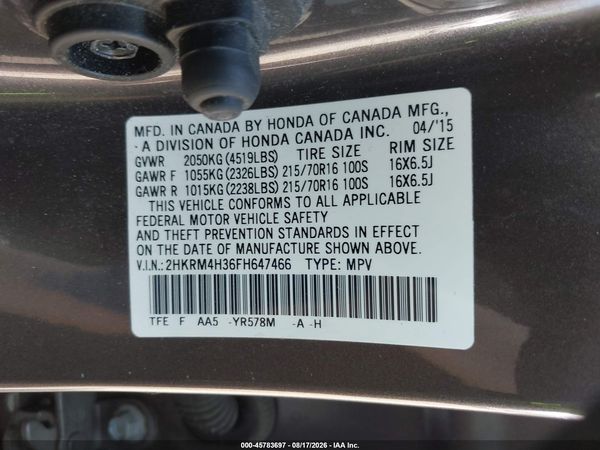 2015 HONDA CR-V LX