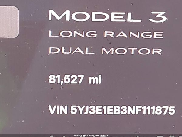 2022 TESLA MODEL 3
