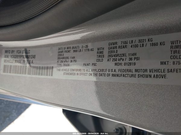 2025 RAM 1500 LARAMIE  4X4 6'4 BOX