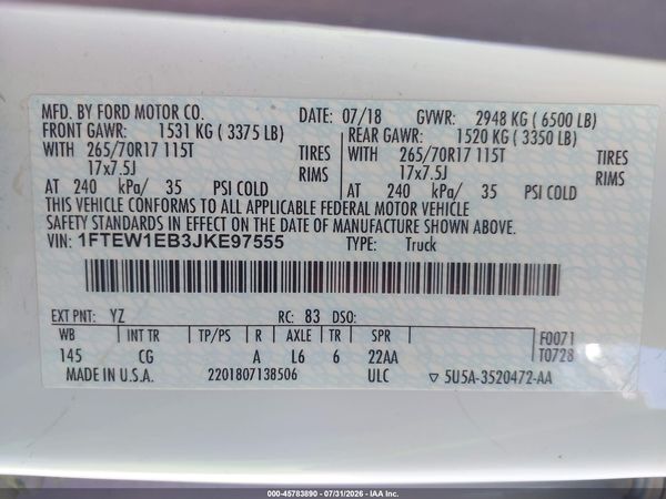 2018 FORD F-150 XL