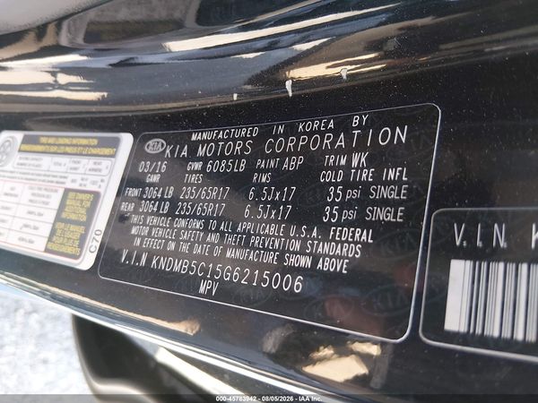 2016 KIA SEDONA LX