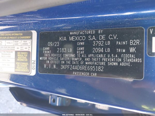 2024 KIA FORTE LXS