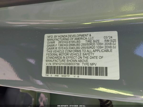 2025 HONDA PILOT SPORT