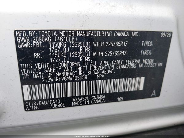2021 TOYOTA RAV4 XLE