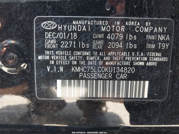 2019 HYUNDAI IONIQ HYBRID SEL