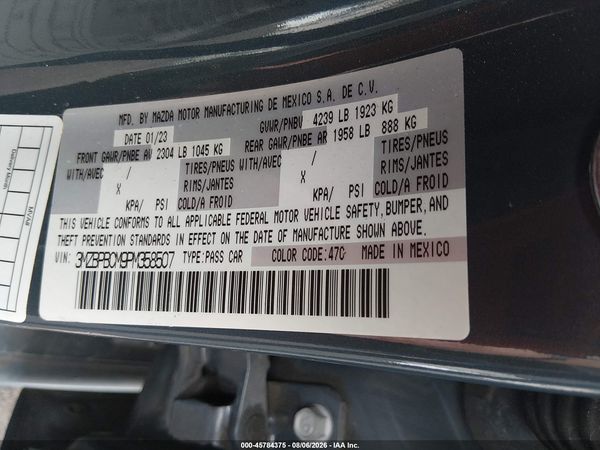 2023 MAZDA MAZDA3 2.5 S CARBON EDITION
