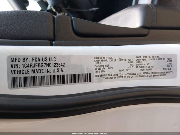 2022 JEEP GRAND CHEROKEE WK LIMITED 4X4