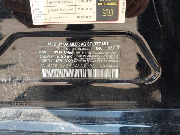 2013 MERCEDES-BENZ S 550 4MATIC