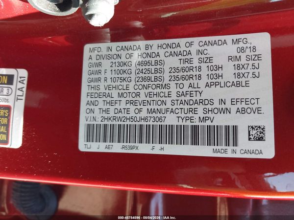 2018 HONDA CR-V EX