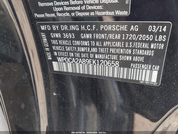 2014 PORSCHE BOXSTER