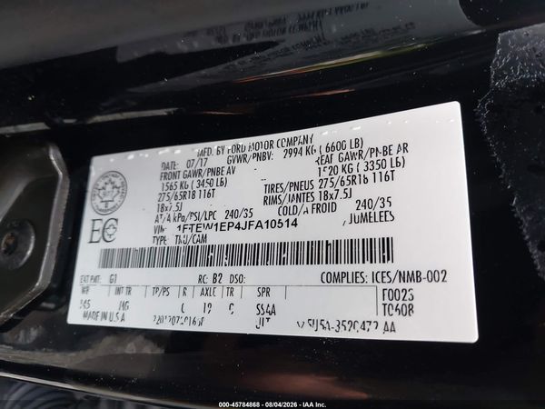 2018 FORD F-150 XLT