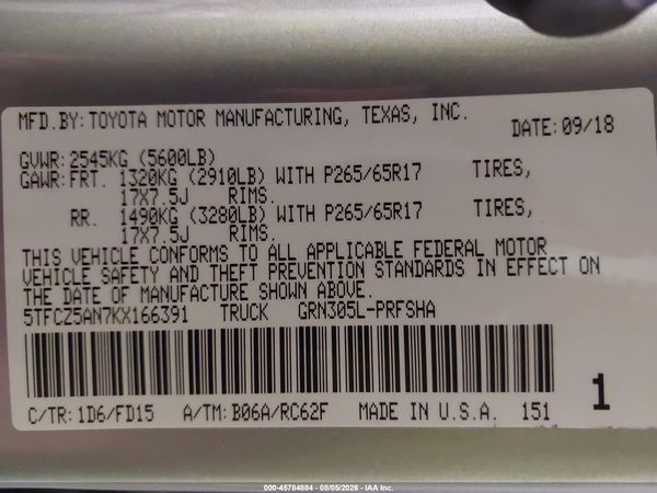 2019 TOYOTA TACOMA TRD SPORT
